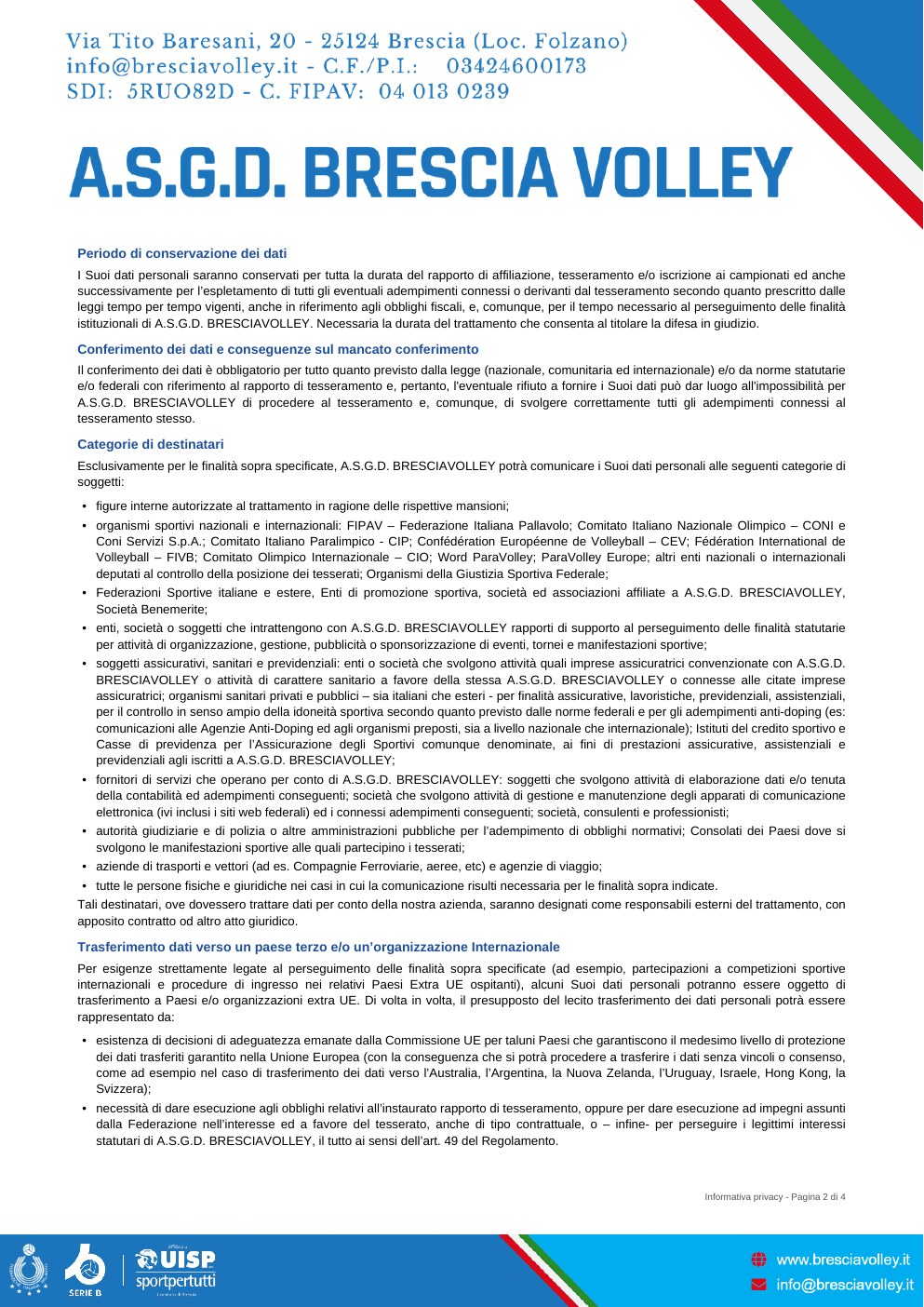 Informativa privacy - pagina 2 di 4